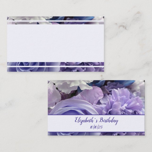 Blue Violet Rose Place Card (Front/Back)
