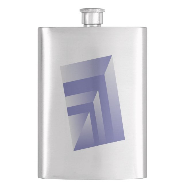 Blue violet shades hip flask (Front)