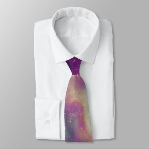 Blue Violet Teal Cosmic Nebula Milky Way Tie