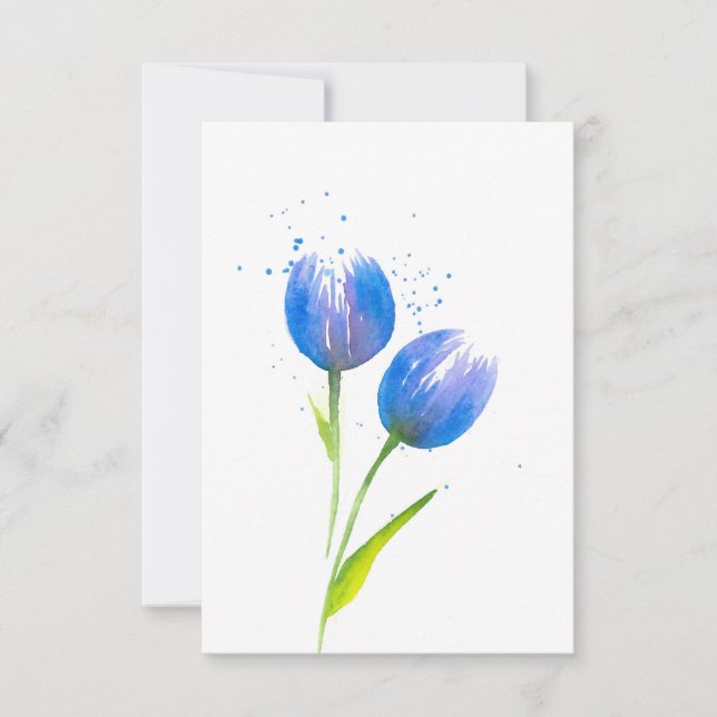 Blue Violet Tulips Card (Front)