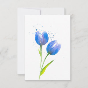Blue Violet Tulips Card