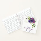 Blue Violet Wild Roses Bridal Shower Guest Book