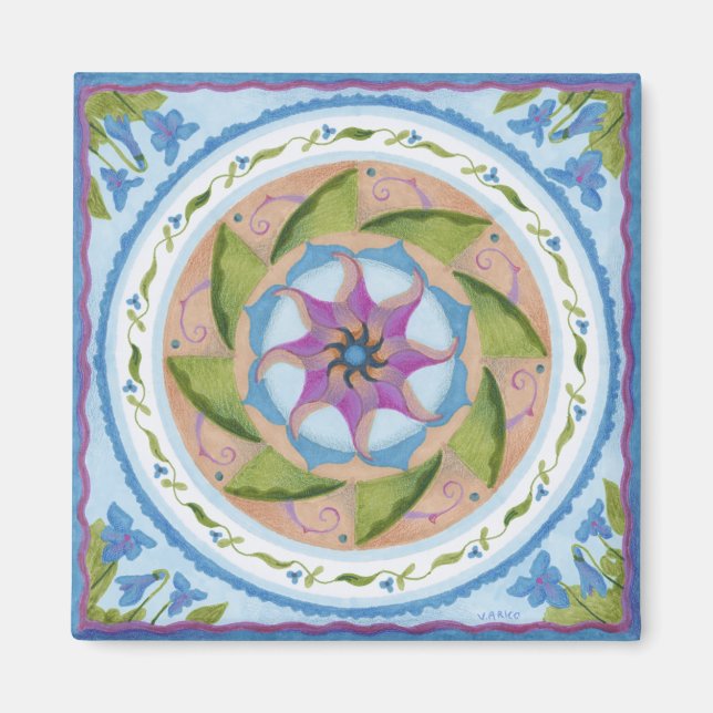 Blue Violets Refrigerator Magnet (Front)