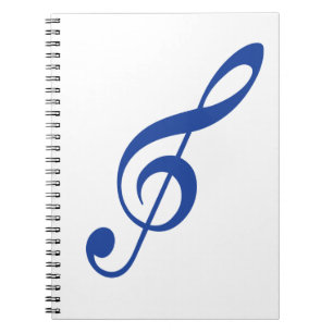 Blue Violin key Spiral Notebook