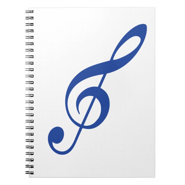 Blue Violin key Spiral Notebook (Front)