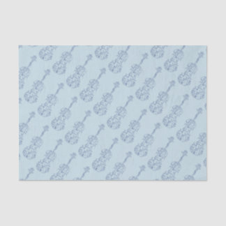 Blue Violin Line Drawing Tissue Paper