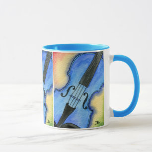 Blue violin mug