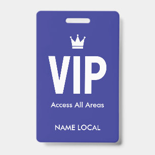 Blue VIP Access identification VIP lounges ID Badge