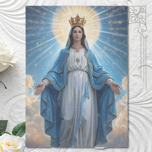 Blue VIrgin Mary Heavenly  Tissue Paper