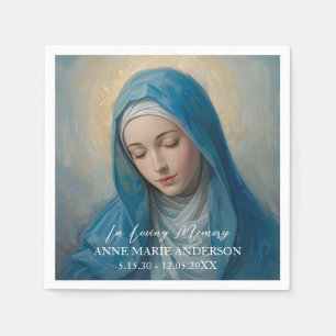 Blue VIrgin Mary Memorial Napkin