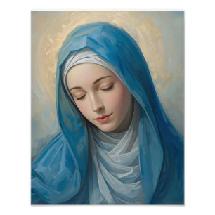 Blue VIrgin Mary Picture Photo Print