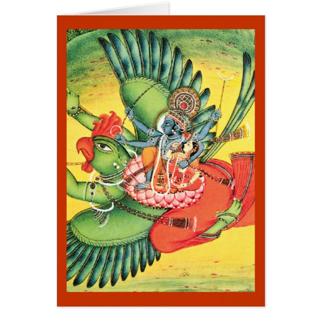 Blue Vishnu Hindu God Art Card (Front)