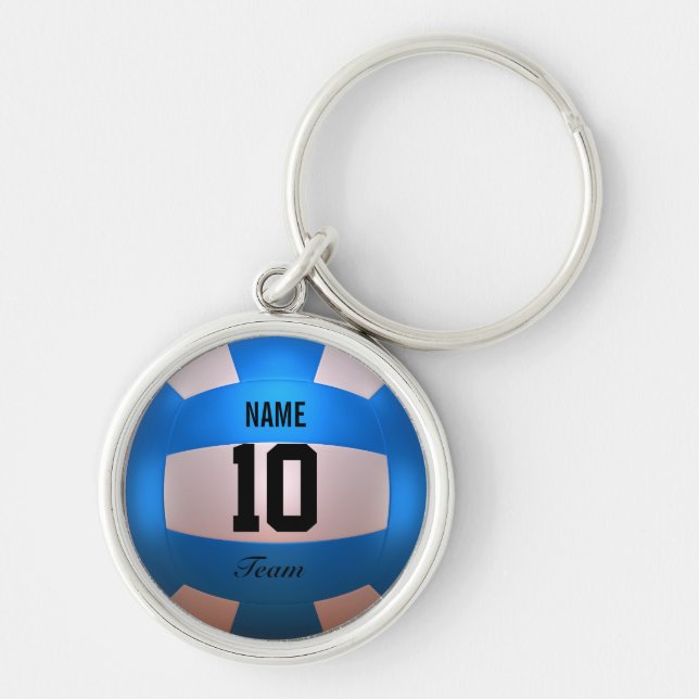 Blue Volleyball Key Ring (Front)