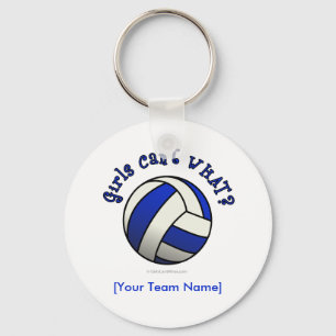 Blue Volleyball Key Ring