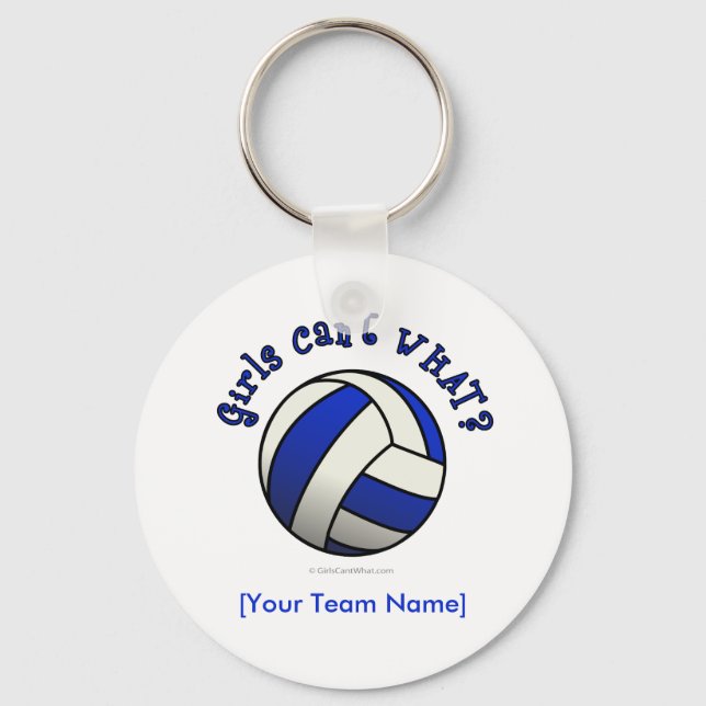 Blue Volleyball Key Ring (Front)