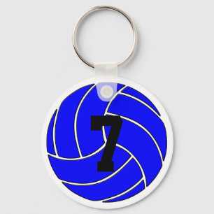 Blue Volleyball Keychain (Key Ring)