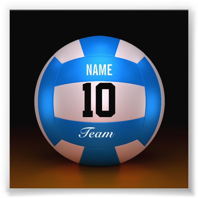 Blue Volleyball Team Photo Print (Front)