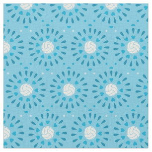 Blue Volleyballs Kaleidoscope Pattern Fabric