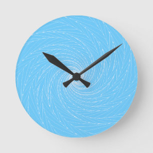 Blue Vortex Round Clock
