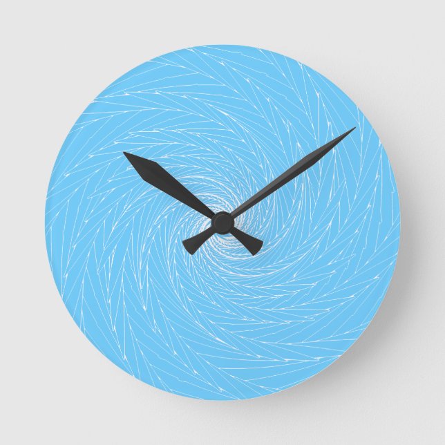 blue vortex round clock (Front)