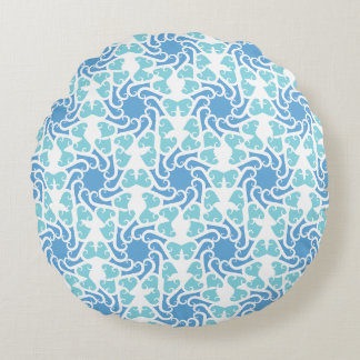Blue vortex round cushion