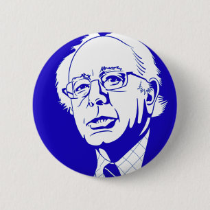 blue vote bernie sanders 6 cm round badge