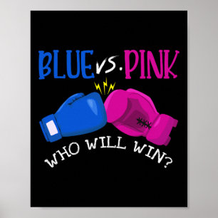 Blue Vs Pink Who Will Win Gender Reveal Party Boxi Poster