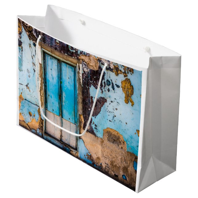 Blue wall and door large gift bag (Front Angled)