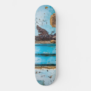 Blue wall and door skateboard
