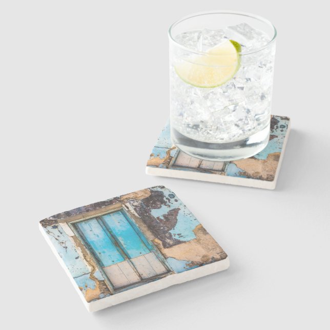 Blue wall and door stone coaster (Side)