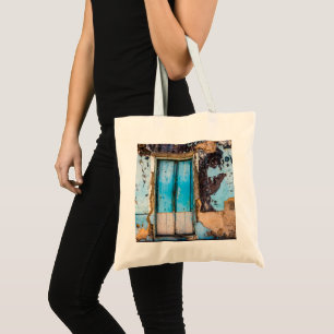 Blue wall and door tote bag