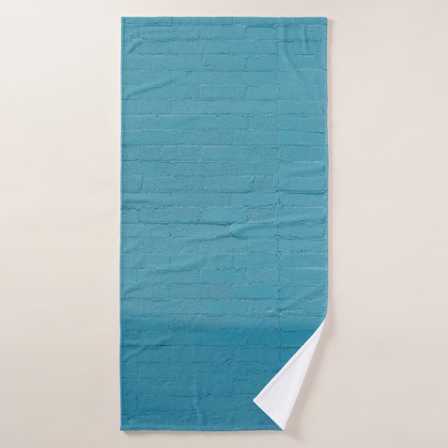 BLUE WALL BRICKS BATH TOWEL (Bath Towel)