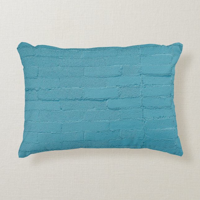 BLUE WALL BRICKS DECORATIVE CUSHION (Front)