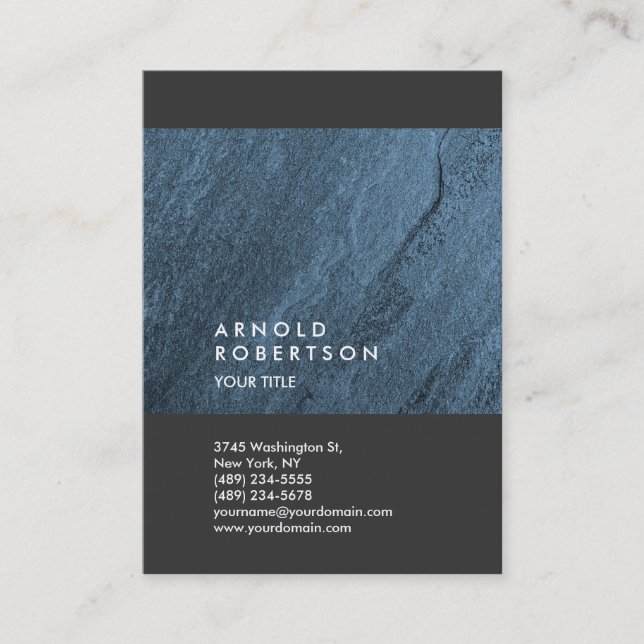 Blue Wall Design Trendy Large Professional Business Card (Front)