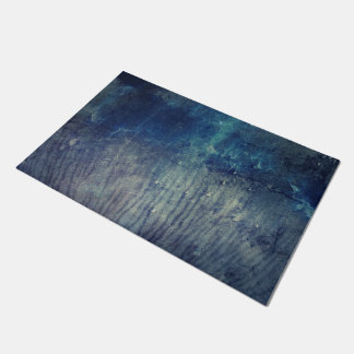 Blue wall doormat