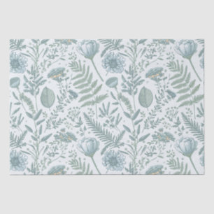 Blue Wallpaper Floral Tissue Paper