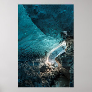 Blue Walls Of An Ice Cave Poster