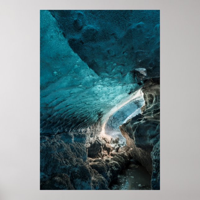 Blue Walls Of An Ice Cave Poster (Front)