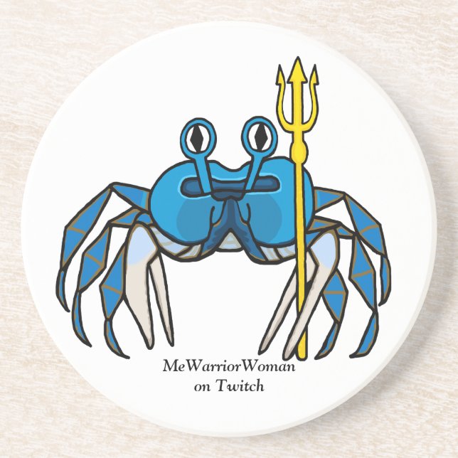 Blue Warrior Crab,  MeWarriorWoman on Twitch Coaster (Front)