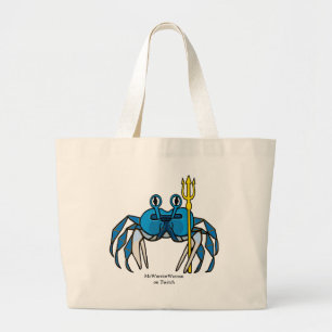 Blue Warrior Crab, MeWarriorWoman on Twitch Large Tote Bag