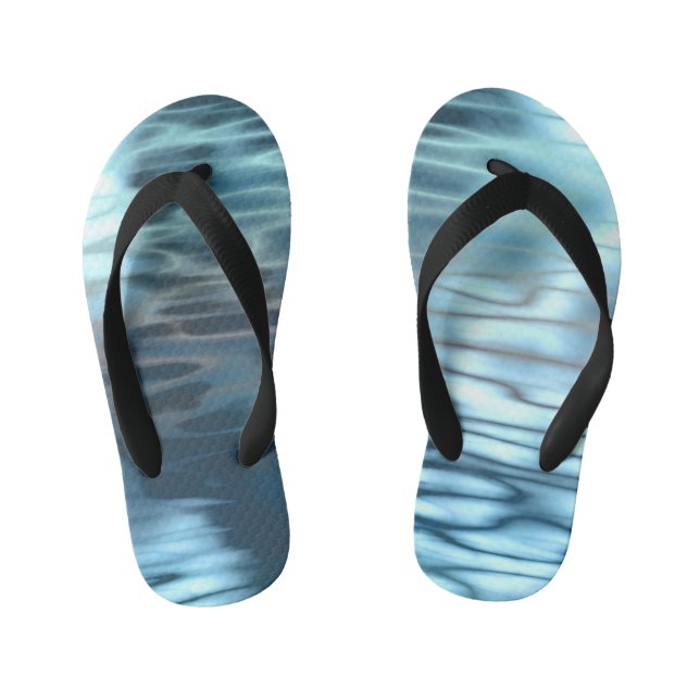 Blue Water Abstract Kid's Jandals (Footbed)