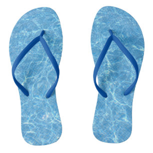 Blue Water Aqua Elegant Template Adult Slim Straps Jandals