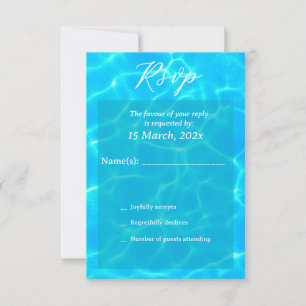 Blue Water Beach & Destination Wedding Ocean Theme RSVP Card