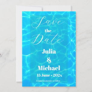 Blue Water Beach & Destination Wedding Ocean Theme Save The Date