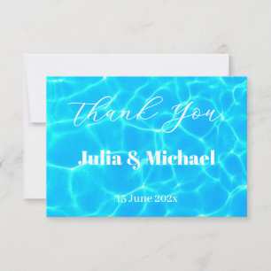 Blue Water Beach & Destination Wedding Ocean Theme Thank You Card