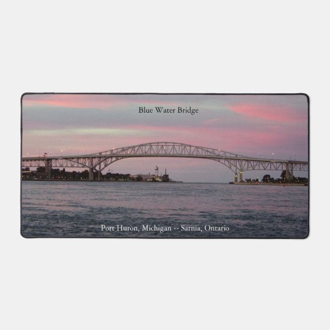 Blue Water Bridge desk mat (Front)