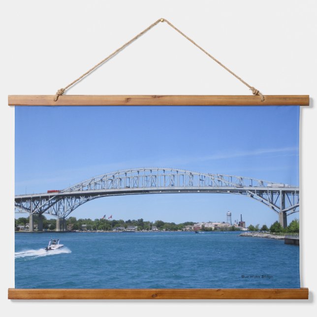 Blue Water Bridge Hanging Tapestry (Front)