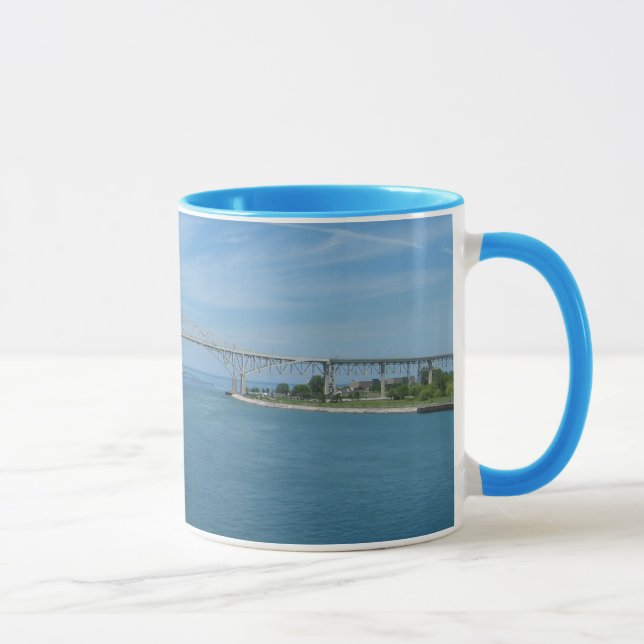 Blue Water Bridge, Port Huron, MI Sarnia, On Mug (Right)