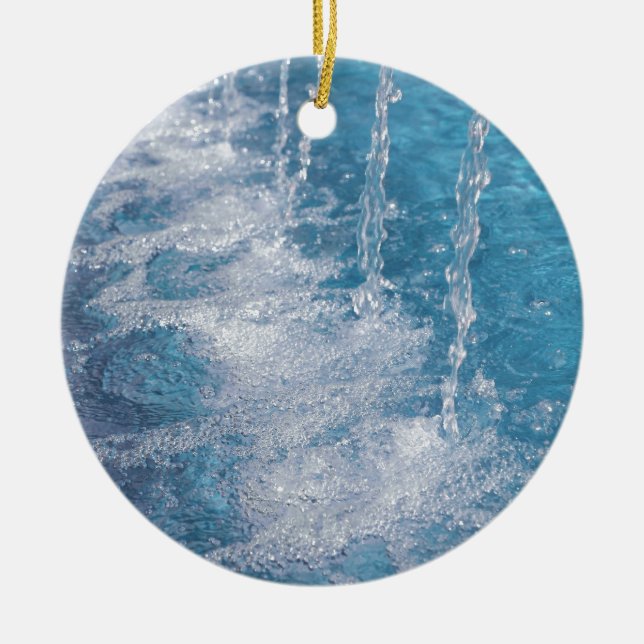 Blue water ceramic tree decoration (Front)