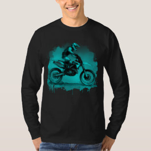 Blue Water Colour Dirt Bike  T-Shirt